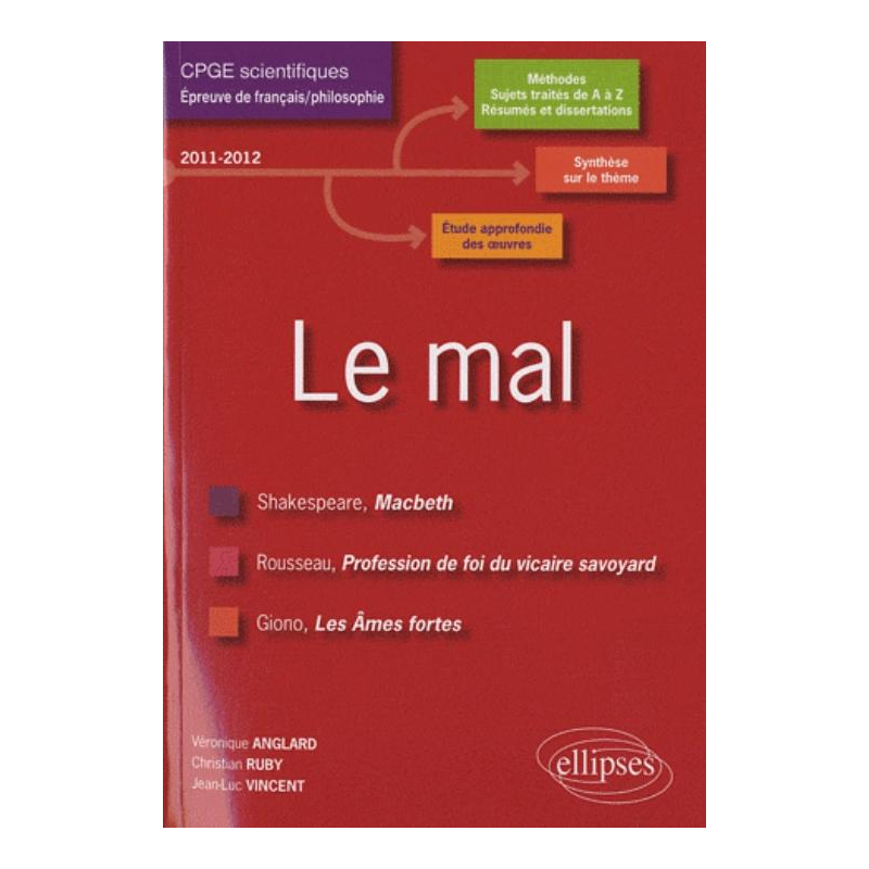 Le mal. Macbeth, William Shakespeare - Profession de foi du vicaire savoyard, Jean-Jacques Rousseau - Les Âmes fortes, Jean Giono