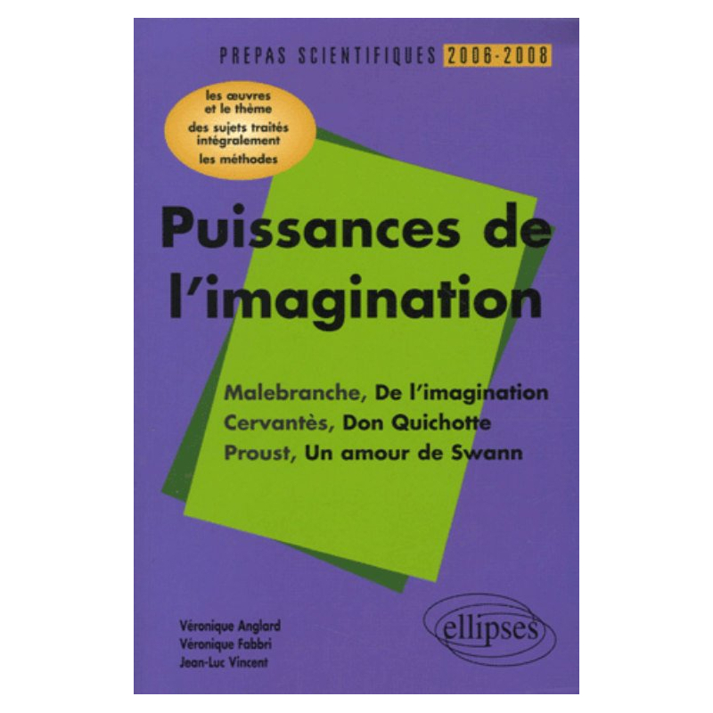 Puissances de l'imagination : Malebranche, De l'imagination,  Cervantès, Don Quichotte,  Proust, Un amour de Swann