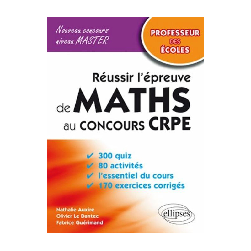 Réussir l'épreuve de mathématiques au concours CRPE