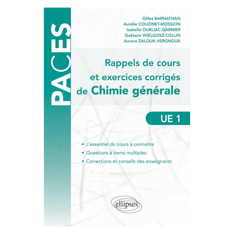 Rappels de cours et exercices corrigés de chimie générale (Questions à Items Multiples)