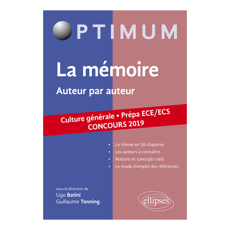 Thème  de culture générale. Auteur par auteur. Prépa ECE/ECS. Concours 2019