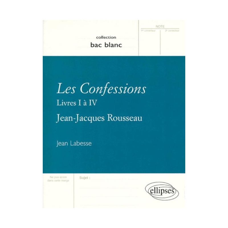 Rousseau, Les Confessions (Livres I à IV)