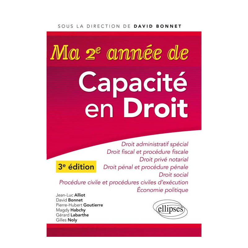 Ma 2e année de capacité en Droit - 3e édition