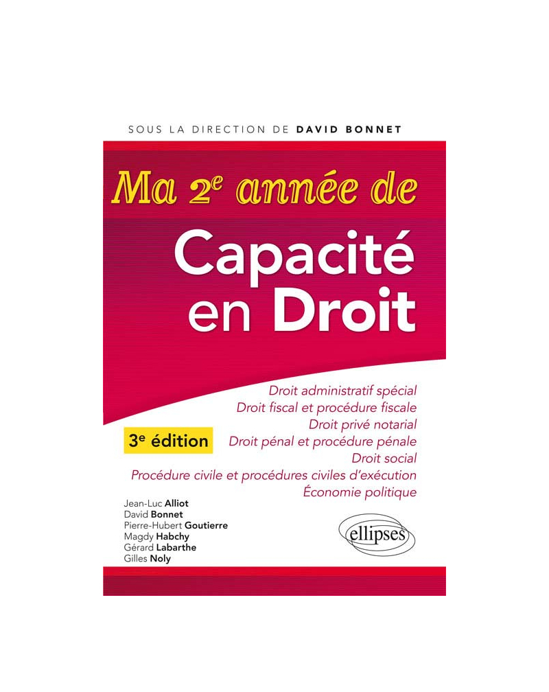 Ma 2e année de capacité en Droit - 3e édition