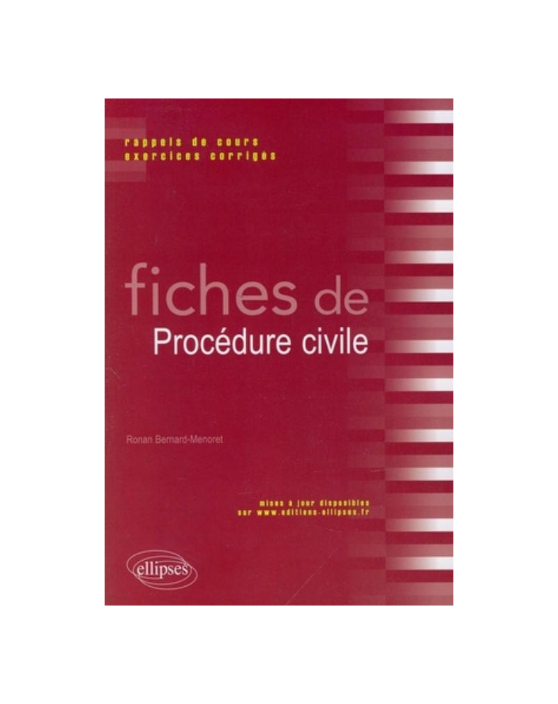 Fiches de Procédure civile. Rappels de cours et exercices corrigés