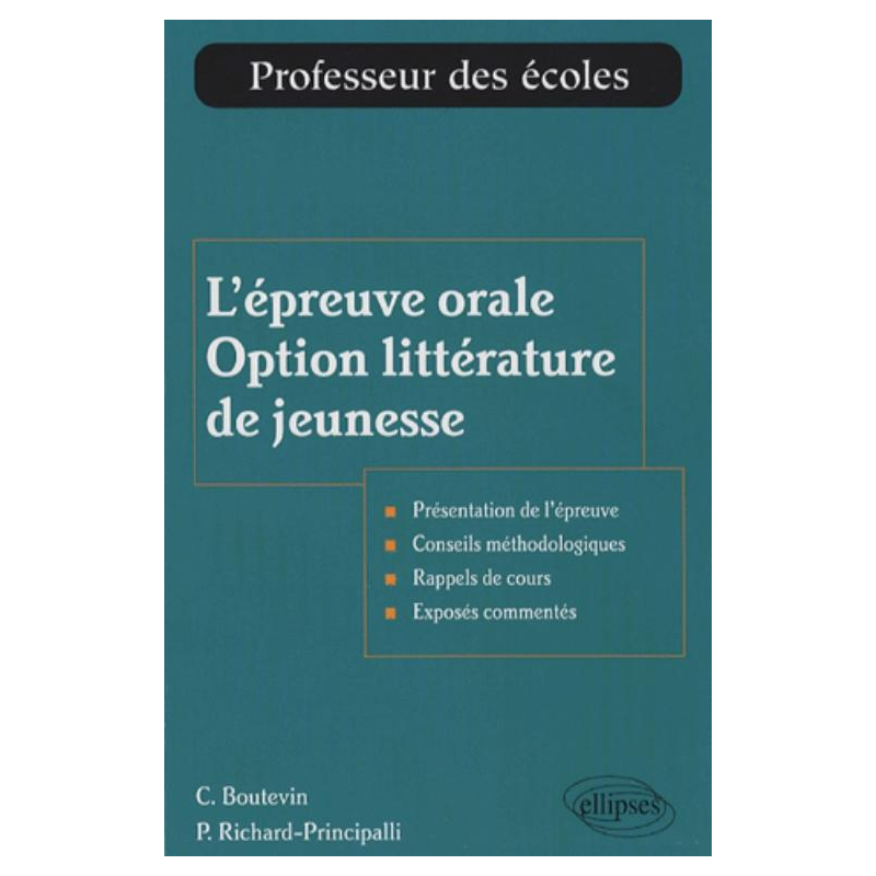 L'épreuve orale, option littérature de jeunesse