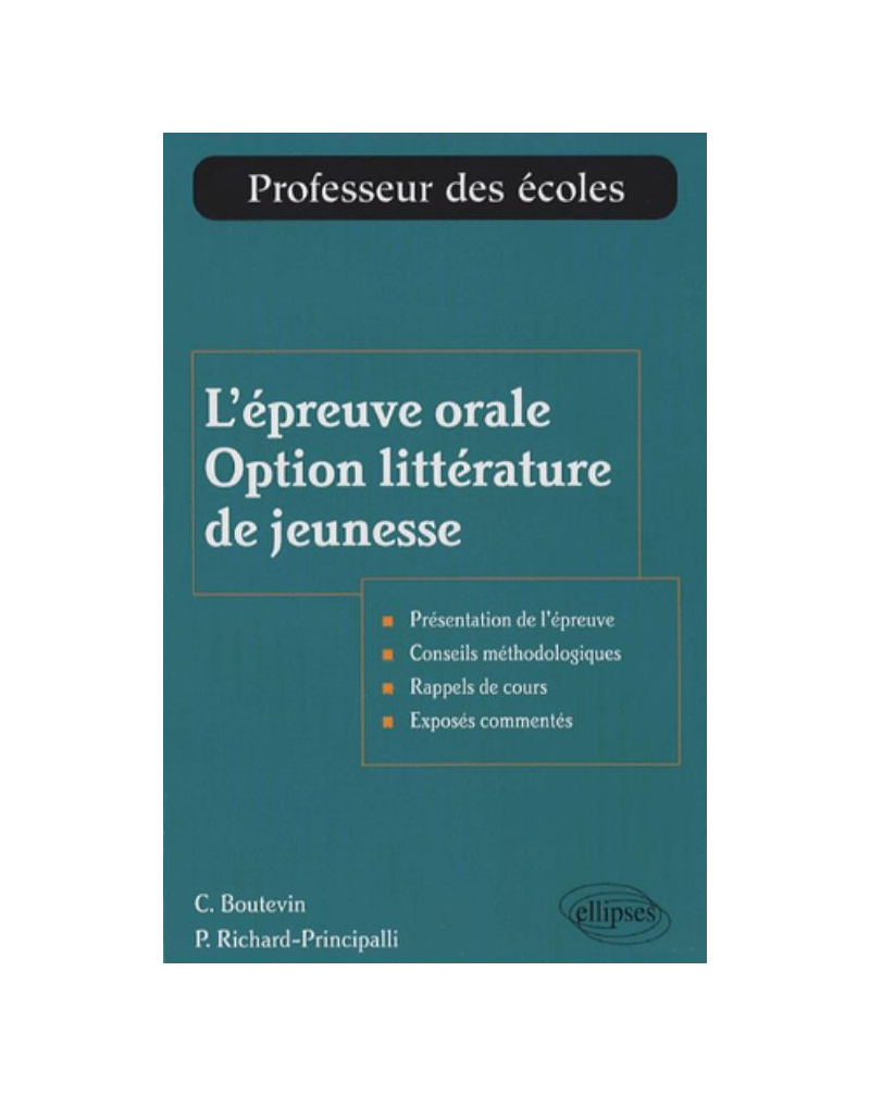L'épreuve orale, option littérature de jeunesse