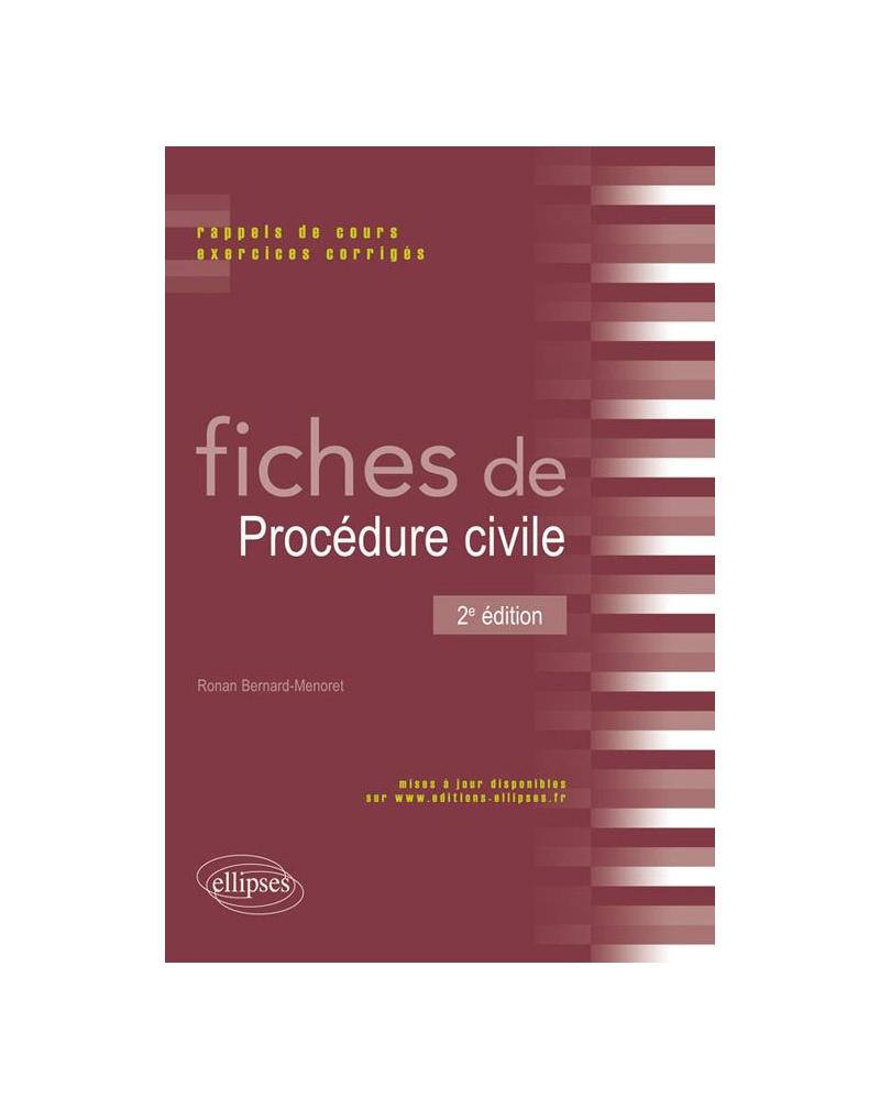 Fiches de Procédure civile. Rappels de cours et exercices corrigés - 2e édition