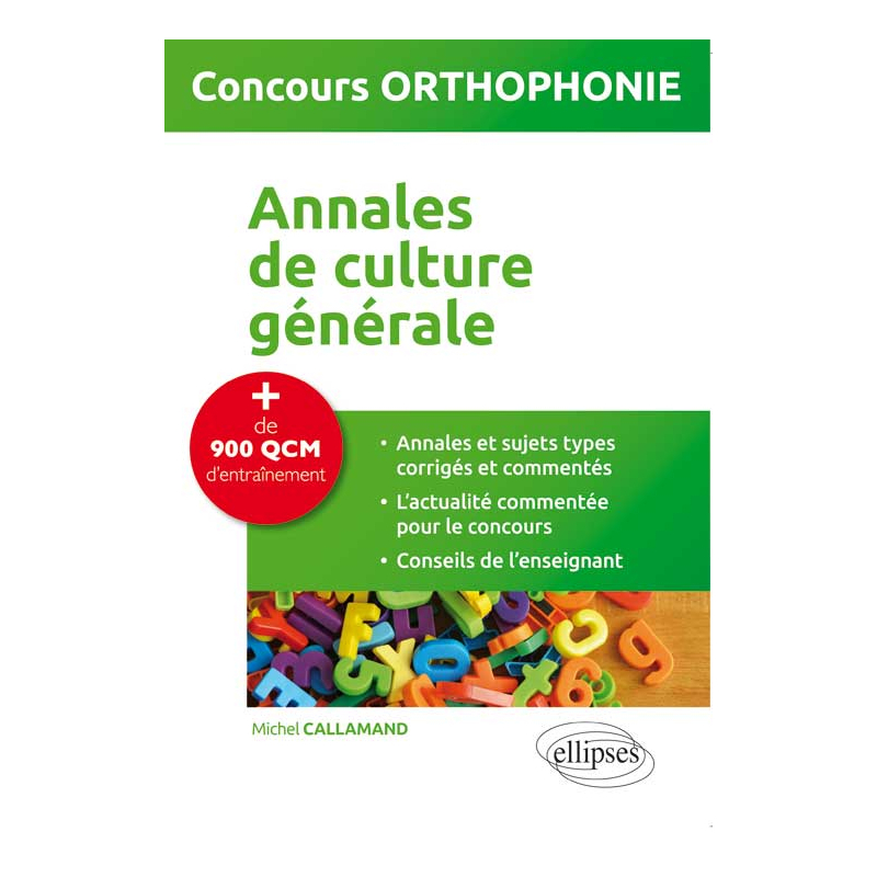 Annales de culture générale - concours orthophonie