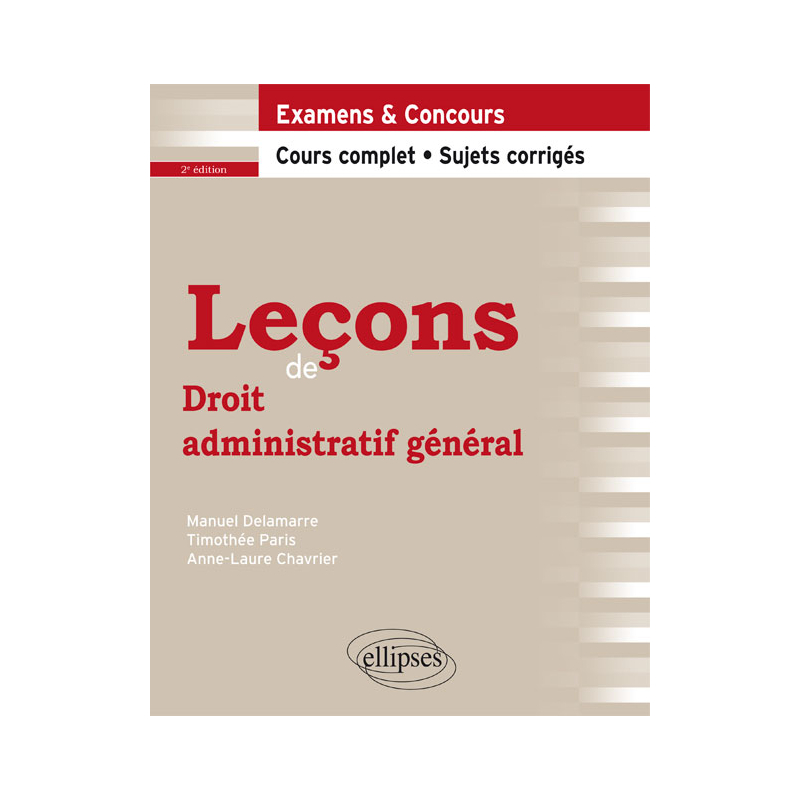 Leçons de Droit administratif général, 2e édition
