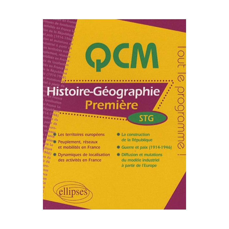 Histoire-Géographie - Première STG