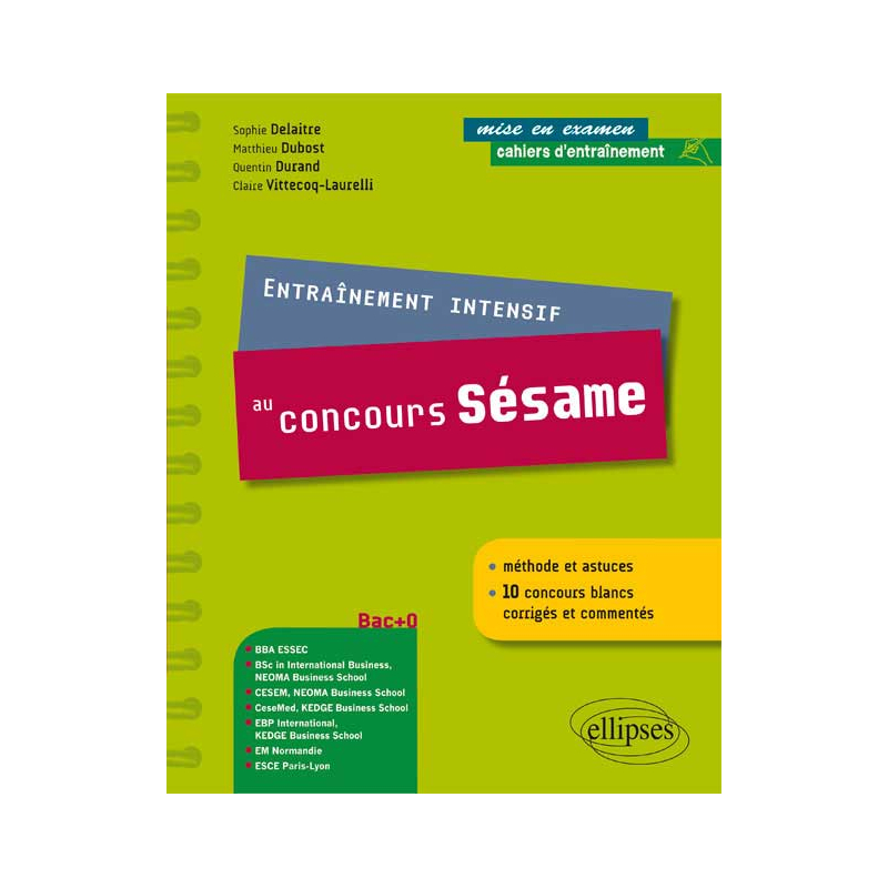 Entraînement intensif au concours Sésame