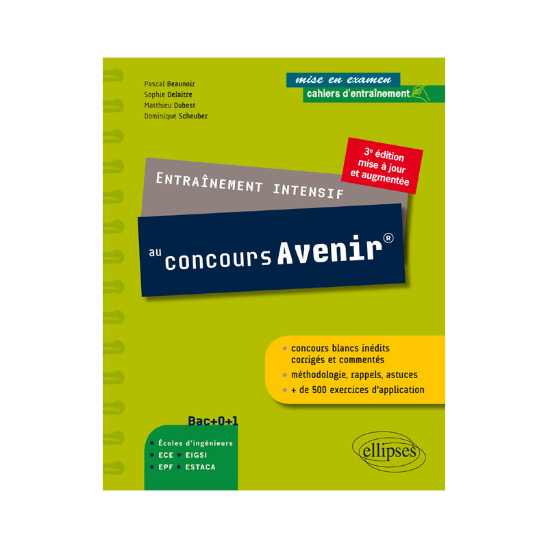 Entraînement intensif au concours Avenir® - 3e édition mise à jour et augmentée