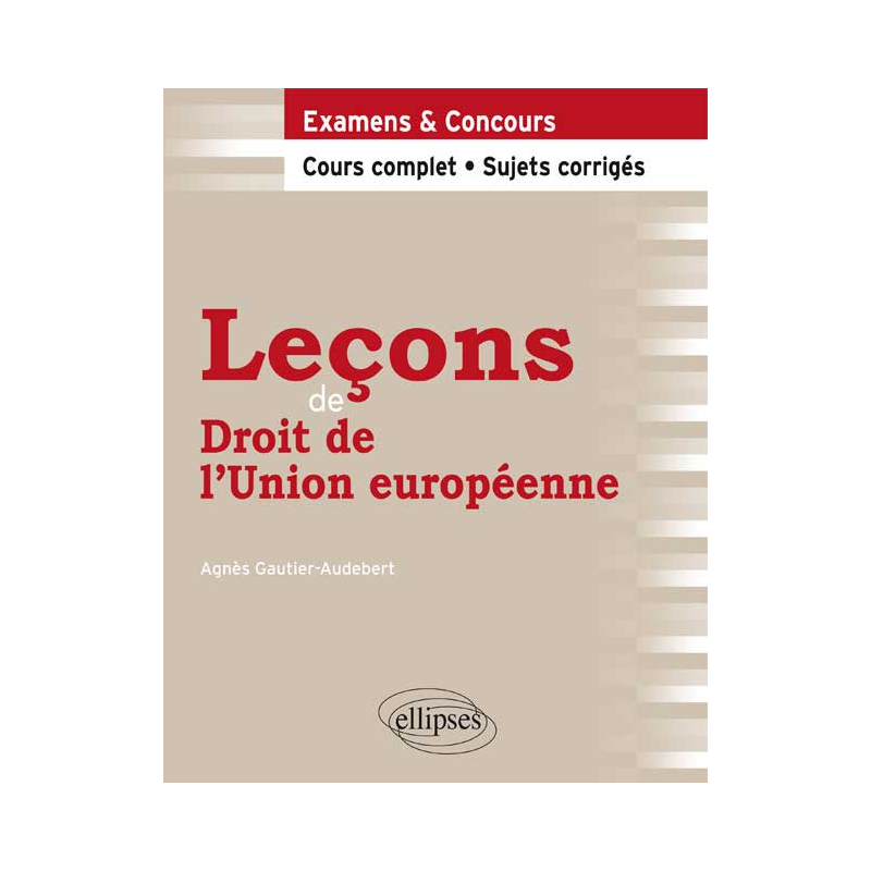 Leçons de Droit de l'Union européenne