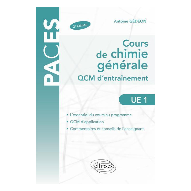 UE1 - Cours de chimie générale. QCM d'entraînement