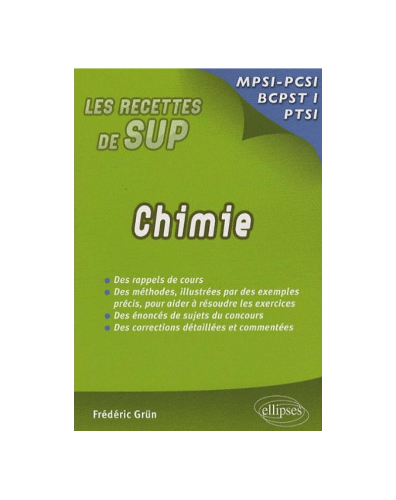 Chimie - Classes prépas MPSI - PCSI - PTSI