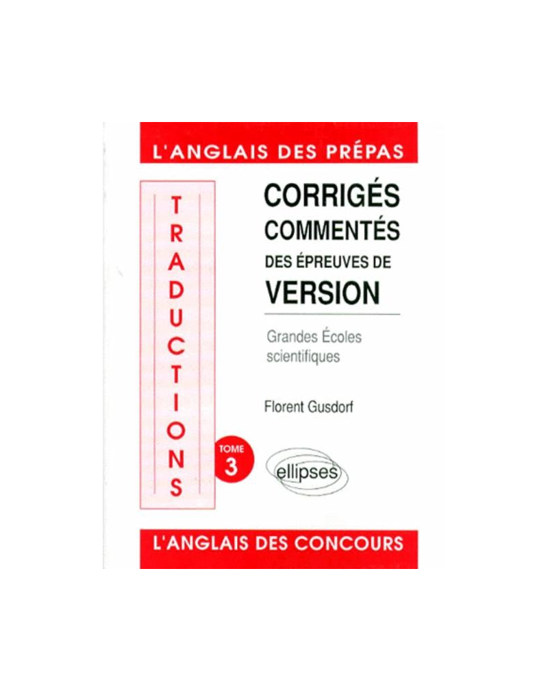 Traductions (version) écoles scientifiques tome 3