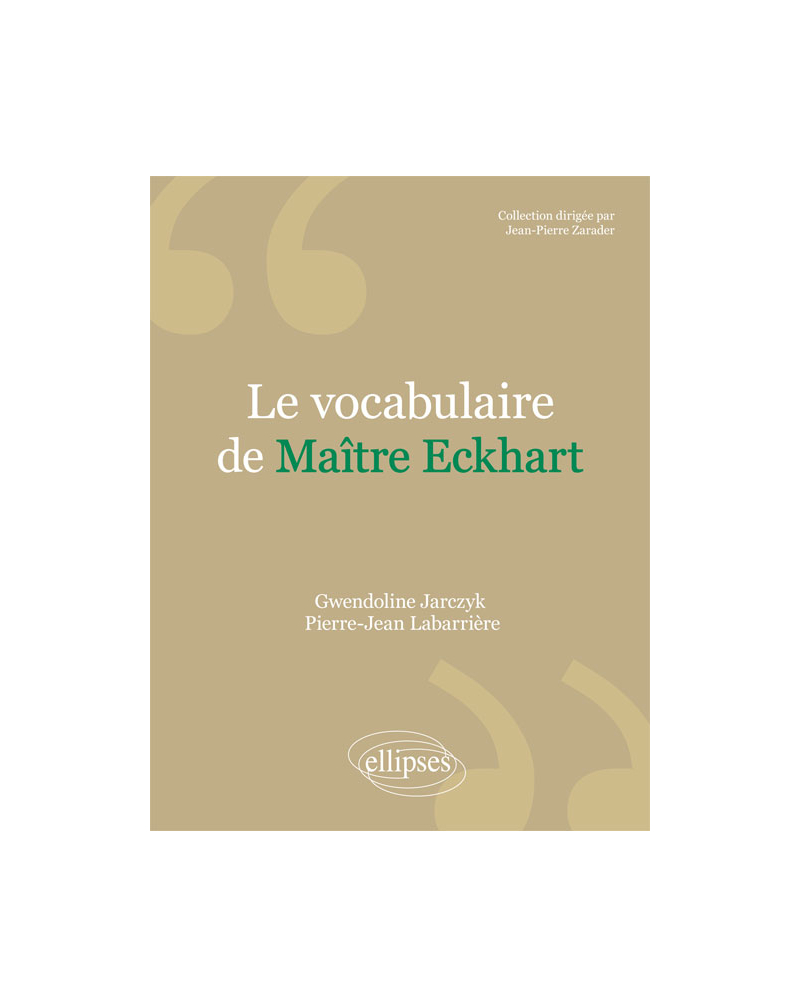 Le vocabulaire de Maître Eckhart