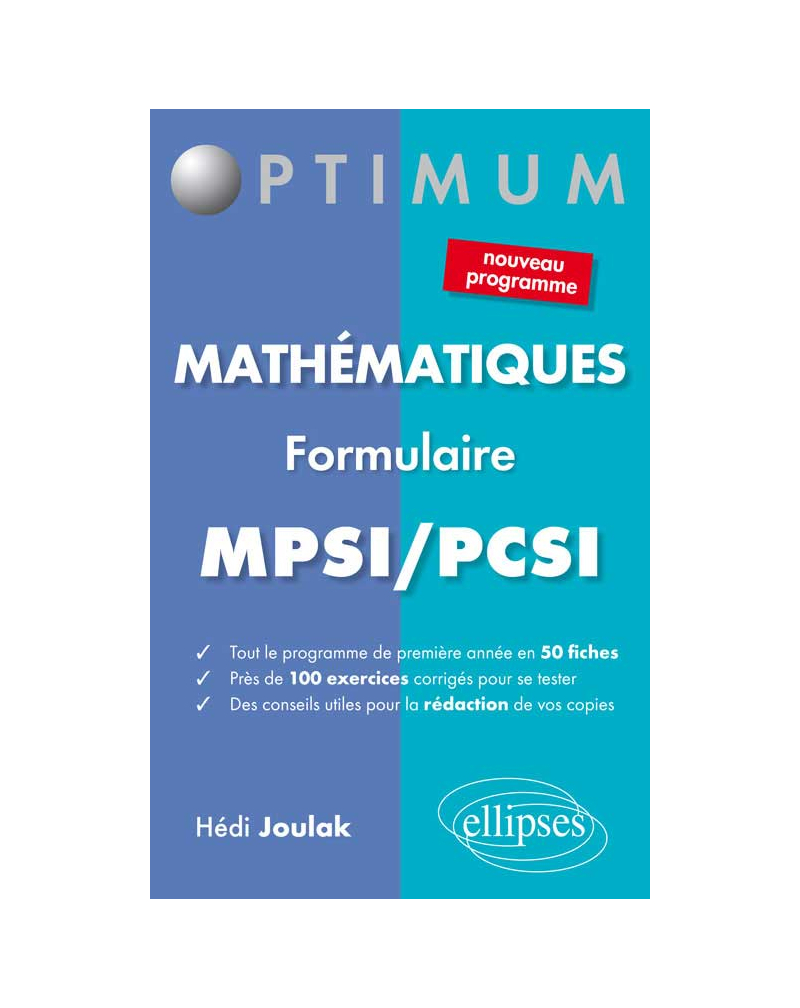 Formulaire mathématiques - MPSI/PCSI (nouveau programme)