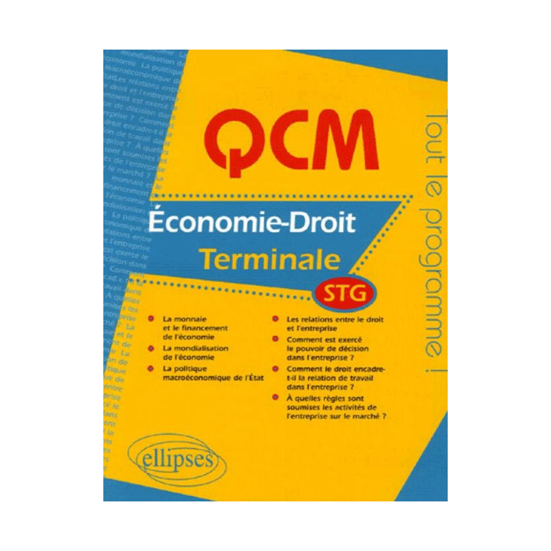QCM économie-droit - Terminale STG