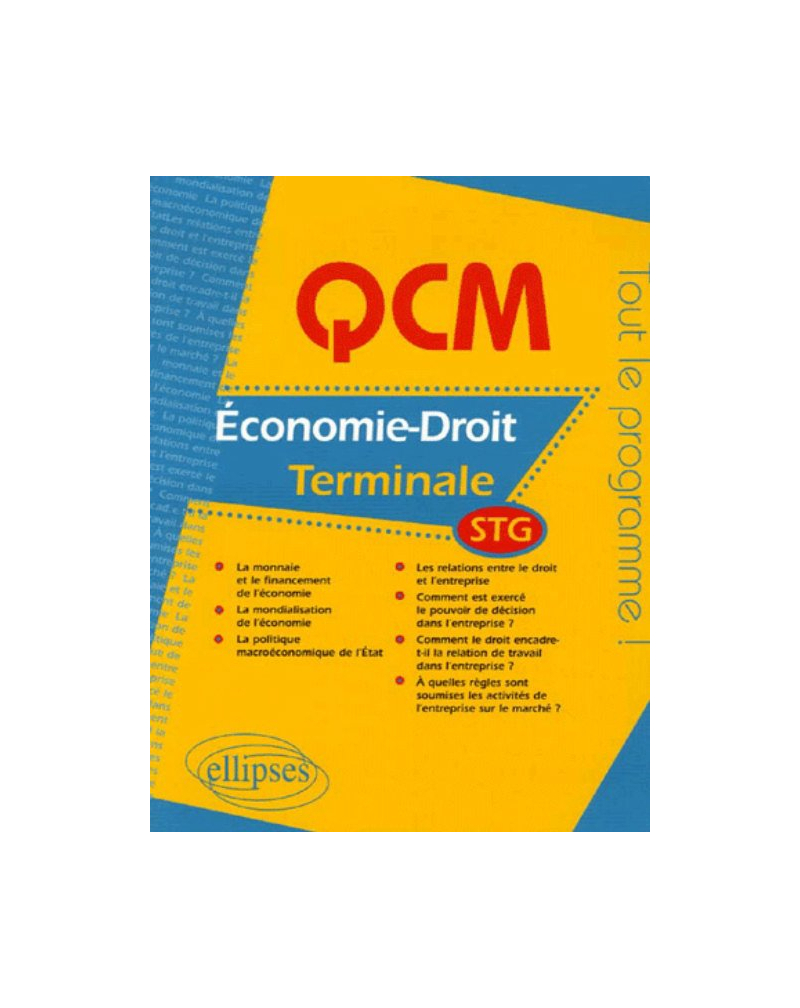 QCM économie-droit - Terminale STG