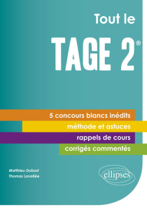 Tout le Tage 2® - 5 concours blancs inédits - Cours, méthode, corrigés commentés