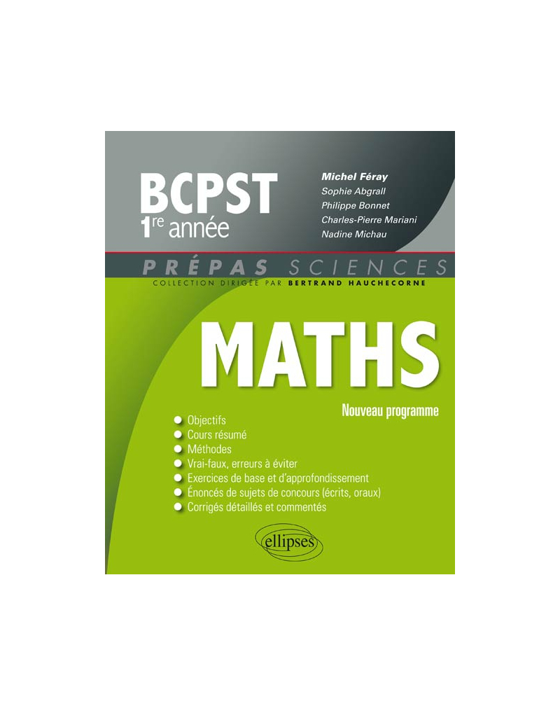 Mathématiques BCPST-1 programme 2013