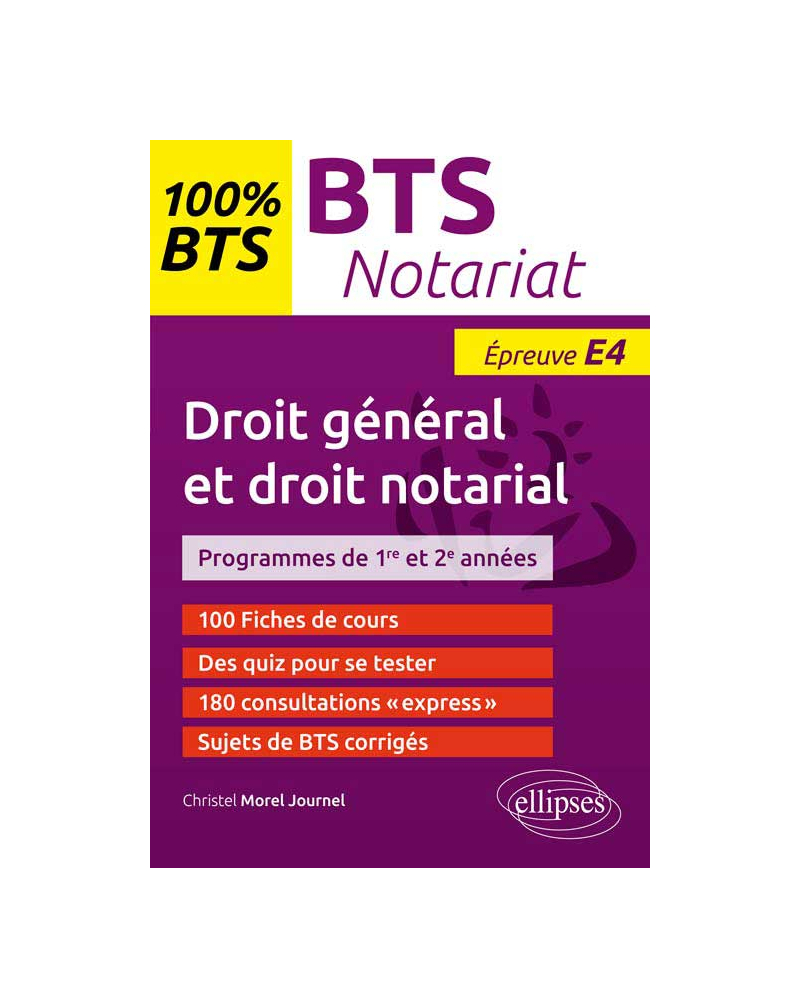 BTS Notariat - Epreuve de droit général et droit notarial (E4/U4)