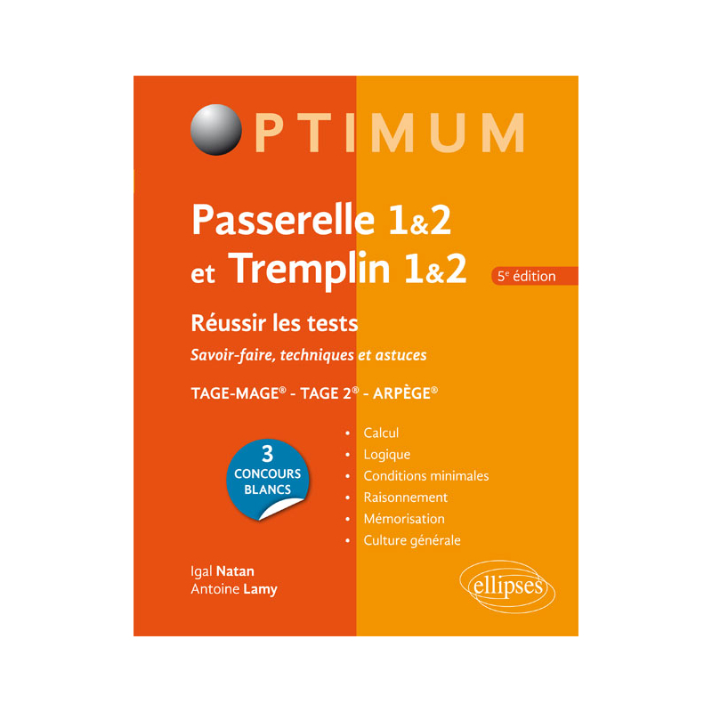 Réussir les tests aux concours Passerelle 1&2 et Tremplin 1&2 – 5e édition