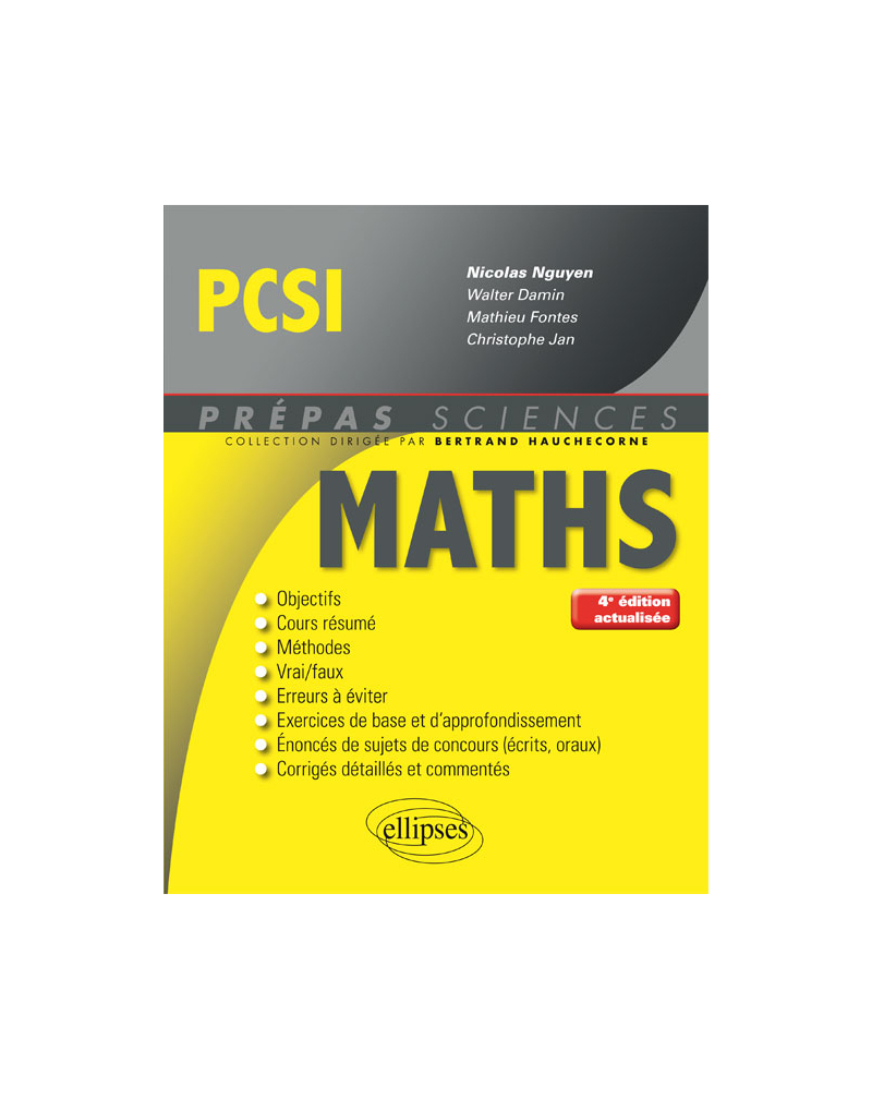 Mathématiques PCSI - 4e édition actualisée