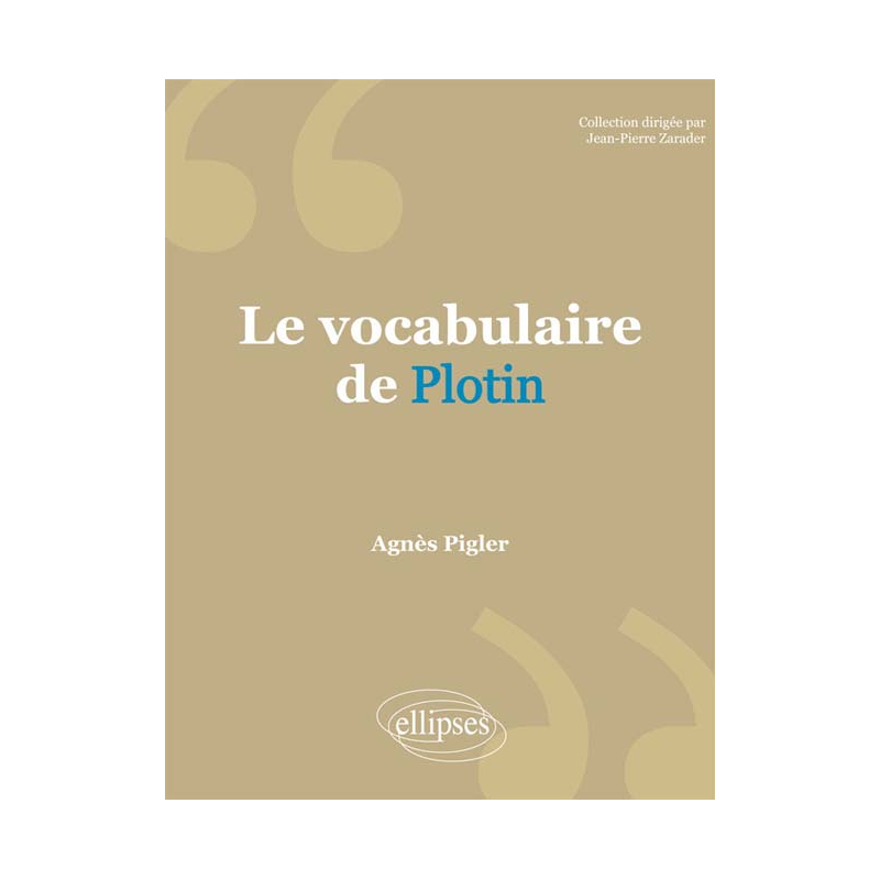 Le vocabulaire de Plotin