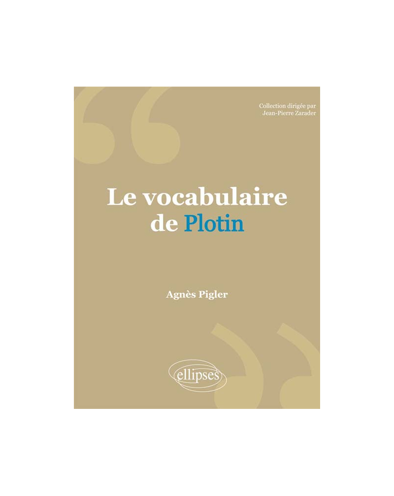 Le vocabulaire de Plotin