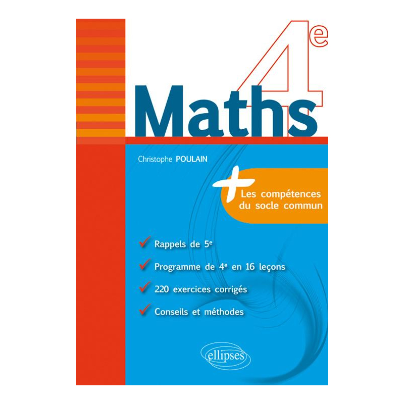Maths 4e - fiches de rappel + exercices corrigés