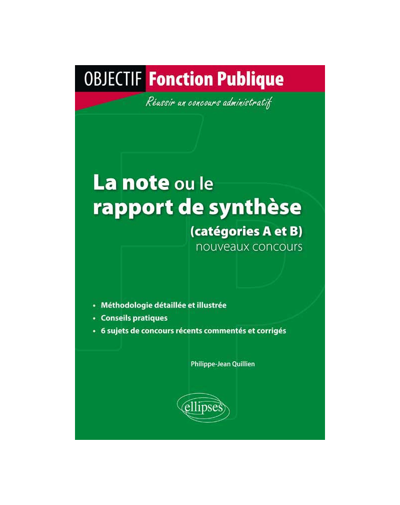 La note ou le rapport de synthèse