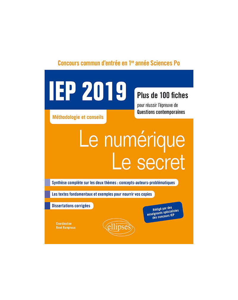 Concours commun IEP 2019. Plus de 100 fiches pour réussir l'épreuve de questions contemporaines - entrée en 1re année d'IEP/Sciences PO