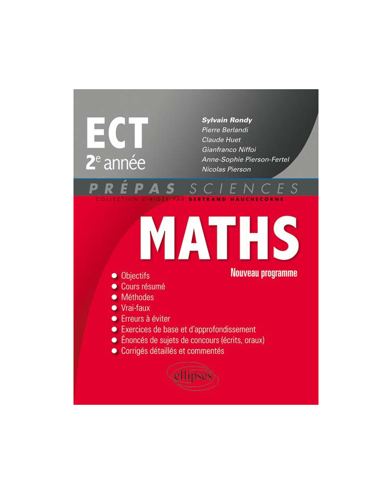 Maths ECT 2e année - conforme au programme 2015