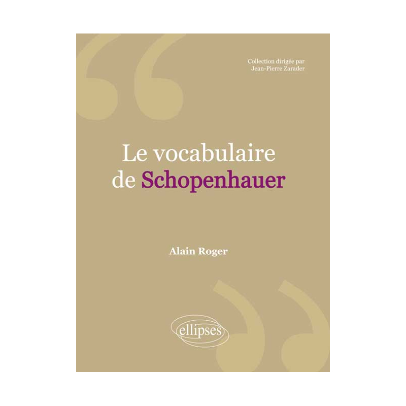 Le vocabulaire de Schopenhauer