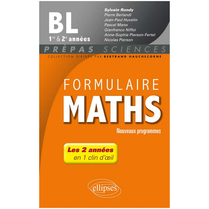 Formulaire Maths BL 1re et 2e années - nouveaux programmes 2013-2014