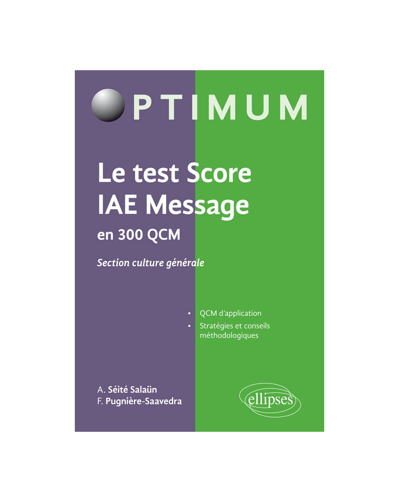 Le test score IAE Message en 300 QCM - section culture générale