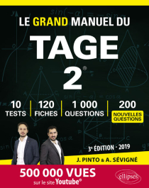 Le Grand Manuel du TAGE 2 - 120 fiches de cours, 10 tests blancs, 1000 questions + corrigés en vidéo - édition 2019