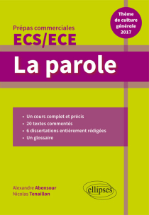 La parole. Épreuve de culture générale. Prépas commerciales ECS / ECE 2017