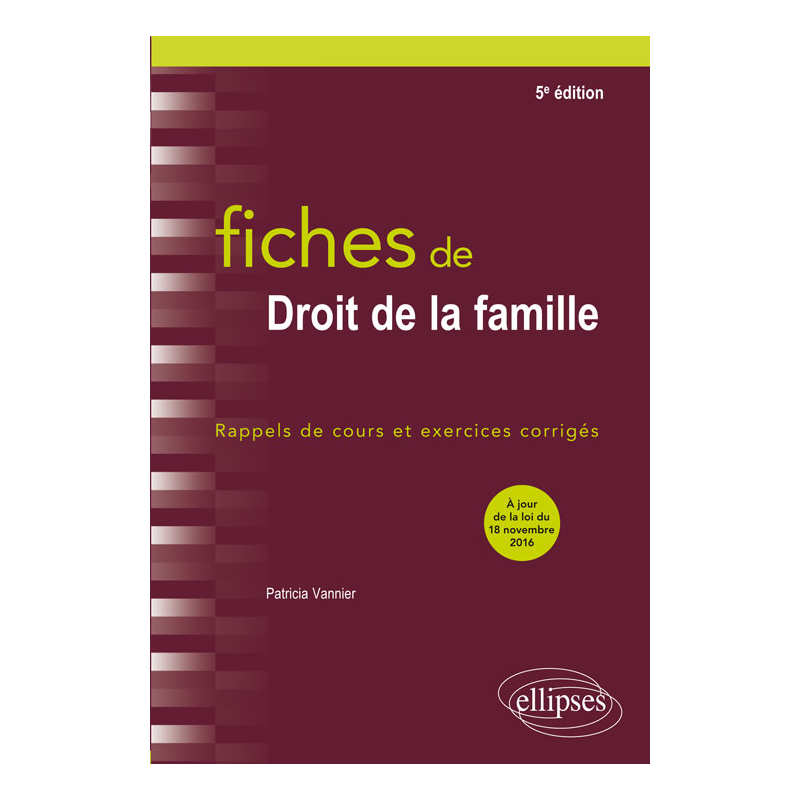 Fiches de Droit de la famille - 5e édition