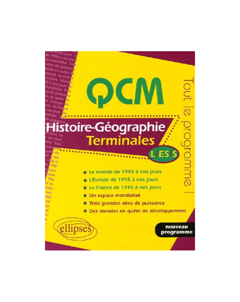 Histoire-Géographie - Terminales L, ES et S