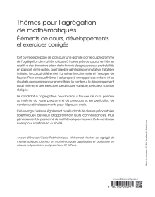Thèmes pour l'agrégation de mathématiques - Éléments de cours, développements et exercices corrigés