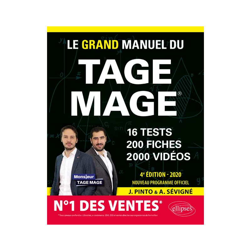 Le Grand Manuel du TAGE MAGE – 16 tests blancs + 200 fiches de cours + 2000 vidéos – édition 2020 - 4e édition