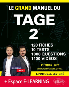 Le Grand Manuel du TAGE 2 – 10 tests blancs + 120 fiches de cours + 1000 vidéos – édition 2020 - 4e édition