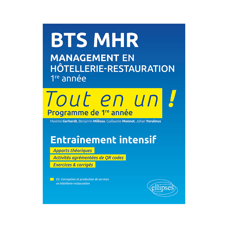 BTS MHR Management en Hôtellerie-Restauration 1re année