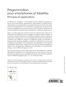 Programmation pour smartphones et tablettes - Principes et applications - Pour Android, IOS, Windows 10, Langages Java, Swift, C++, C#, Javascript