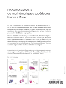 Problèmes résolus de mathématiques supérieures - Licence / Master