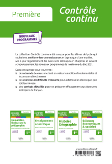 Français - Première - nouveaux programmes